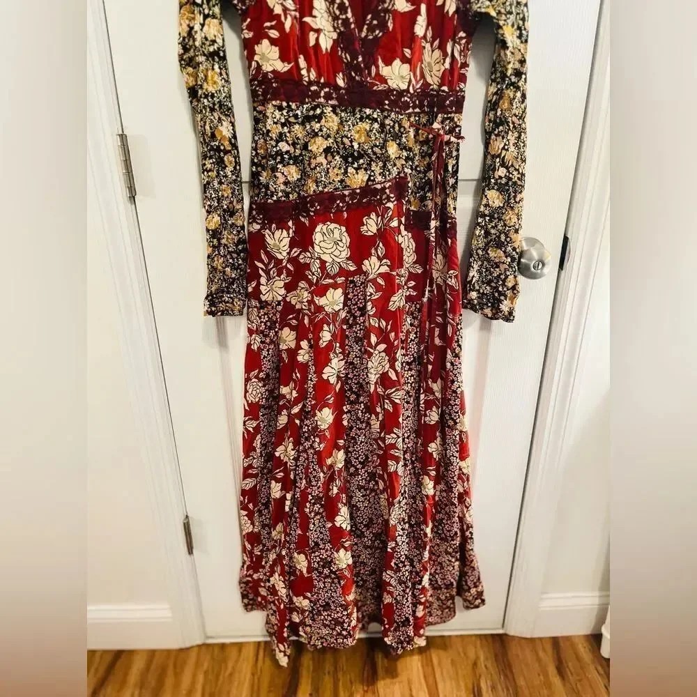 Free People Multicolor Floral Long Sleeve Dress NWOT